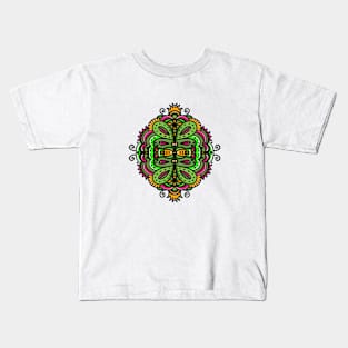 Rose Laurel Painted Doodle - tattoo style Kids T-Shirt